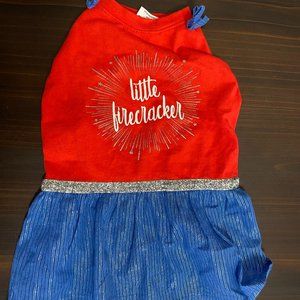 Top Paw Little Firecracker Dog Dress Size M